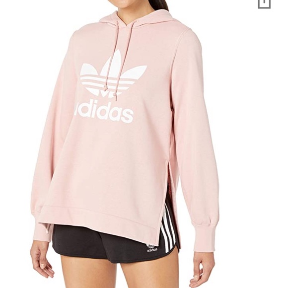 adidas pink trefoil hoodie